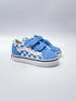 Vans old skool V theory checkerboard blauw wit